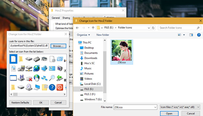 Tạo hình ảnh nền trong thư mục trên Windows 7